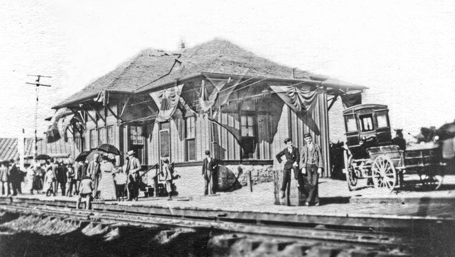 The Waynesboro station of the Baltimore & Cumberland Valley Railroad. 