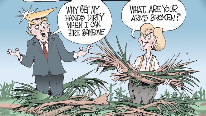 Trump and Hillary cartoon by Doug MacGregor