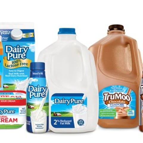 A lineup of Dean Foods products including milk, ch