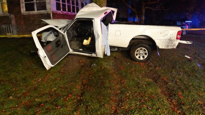 A 28-year-old driver was seriously injured when he crashed this truck in the Township of Elba in Dodge County on Nov. 4, 2017.