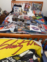 A view of some of Donna Brunow's NASCAR memorabilia