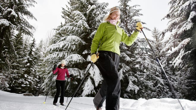 Winter brings with it the opportunity for great calorie burning exercise with activities such as cross country skiing.