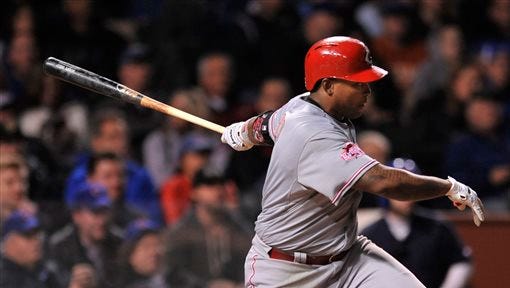 Marlon Byrd is hitting just .132 through his first 10 games with the Reds.
