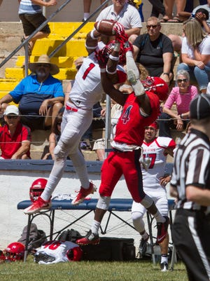 The Dixie State football team played its spring game at the SunBowl Saturday, April 15, 2017. After a record-setting year last year, the Trailblazers will look to improve on last year's great run as it begins its second season in the Rocky Mountain Athletic Conference.