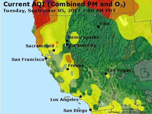 Air Pollution Los Angeles Map - Map of world