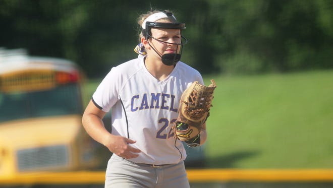 Campbell County senior Jessica Walsh at third base in 2017.