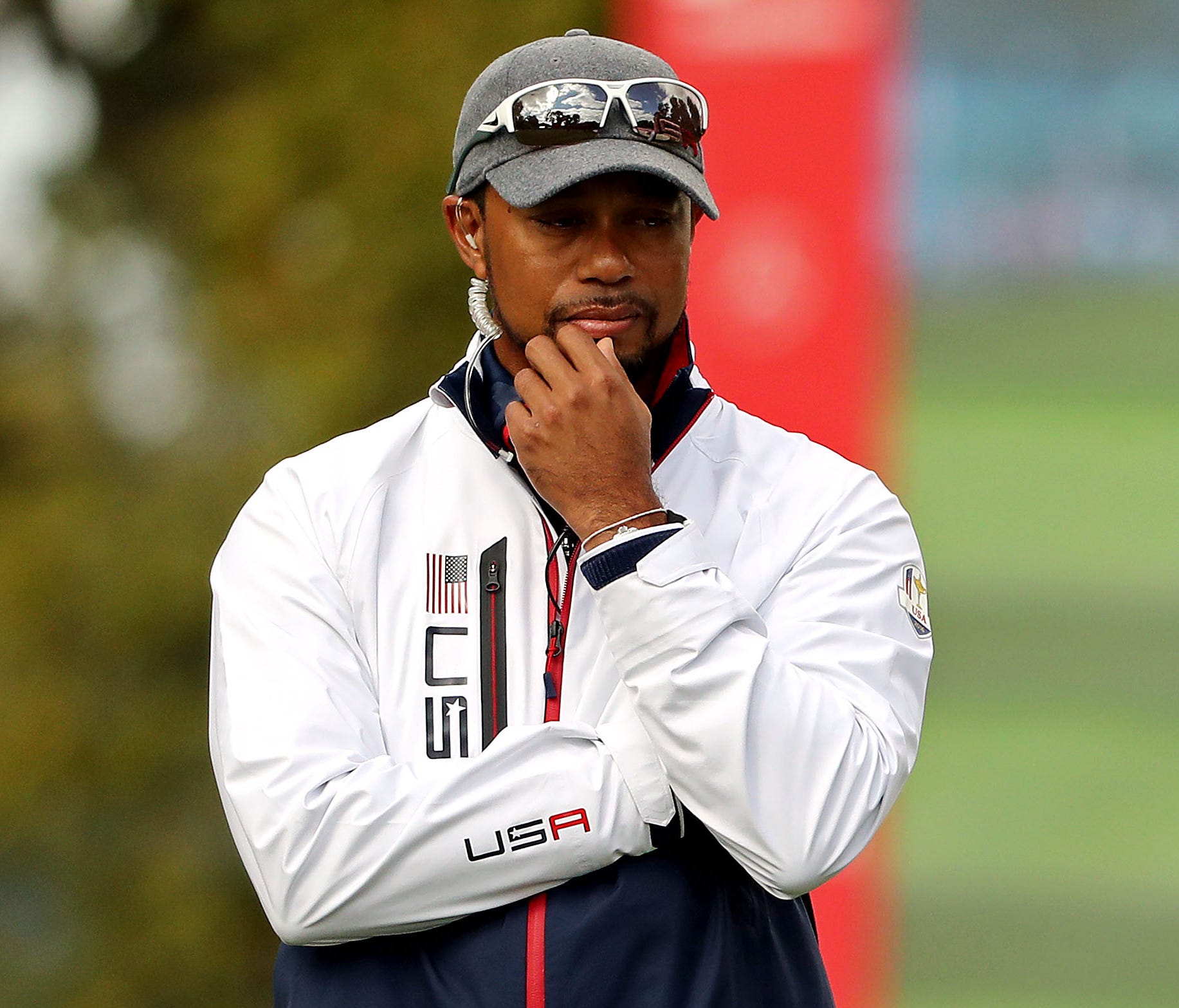 Team USA vice-captain Tiger Woods on the 12th hole during a practice round for the 41st Ryder Cup at Hazeltine National Golf Club.