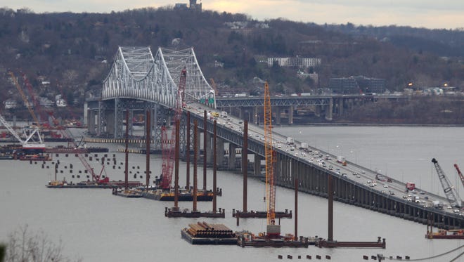 Construction continues for the new Tappan Zee Bridge Dec. 17, 2014.