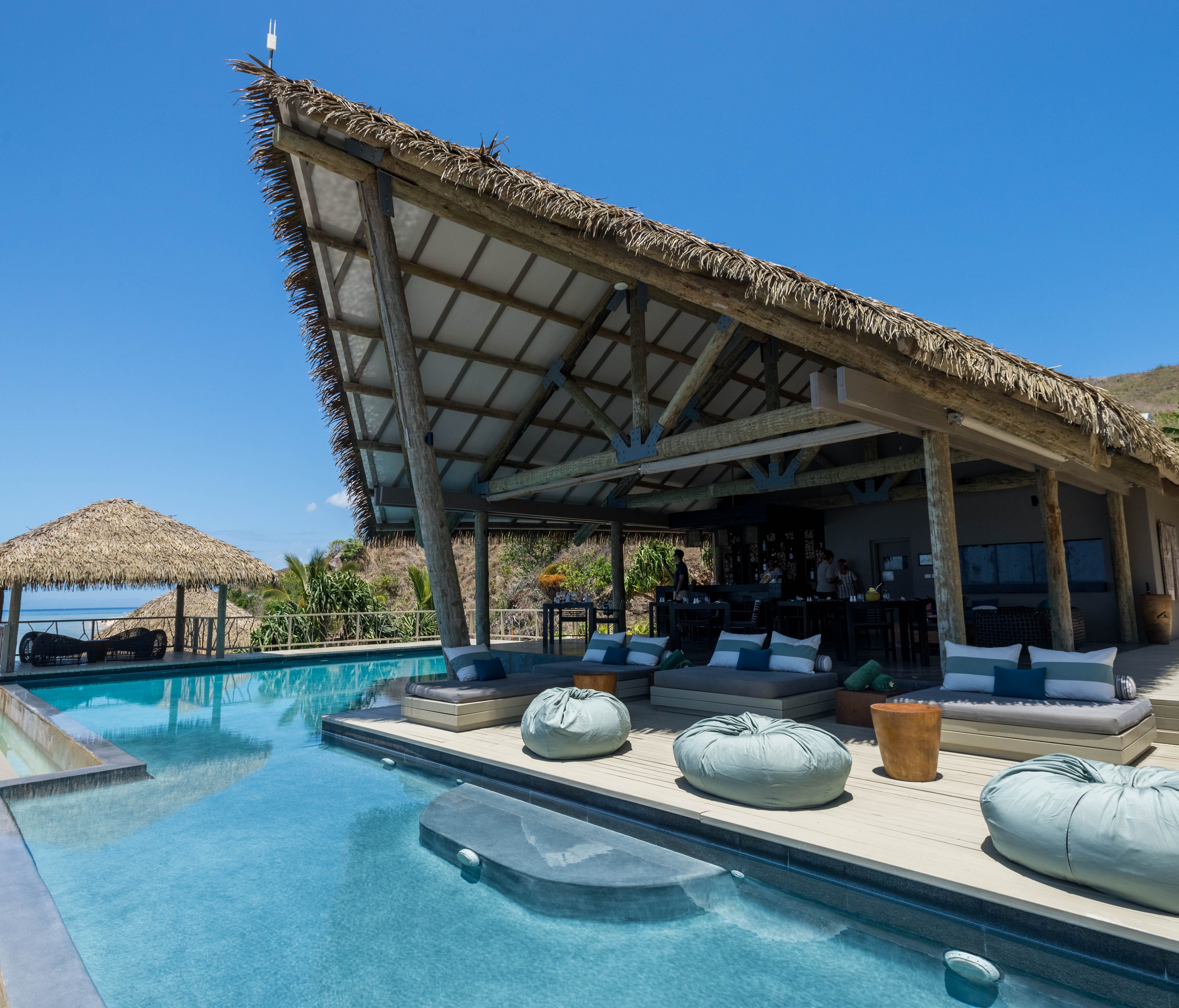 Tadrai Island Resort, Fiji:     Located in the Mamanuca Islands, this adults-only hotel ensures that honeymooners and couples can enjoy some R&R without getting interrupted by wailing kids. Hole up with your honey in one of the villas (all feature priv