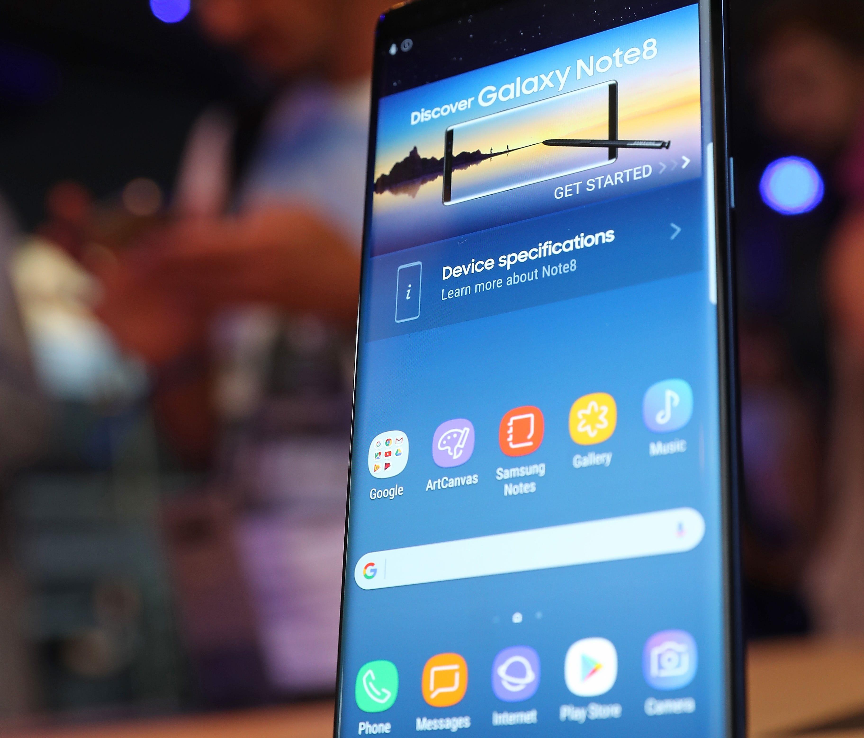 Galaxy Note8 smartphone at is shown off in Berlin, Germany.
