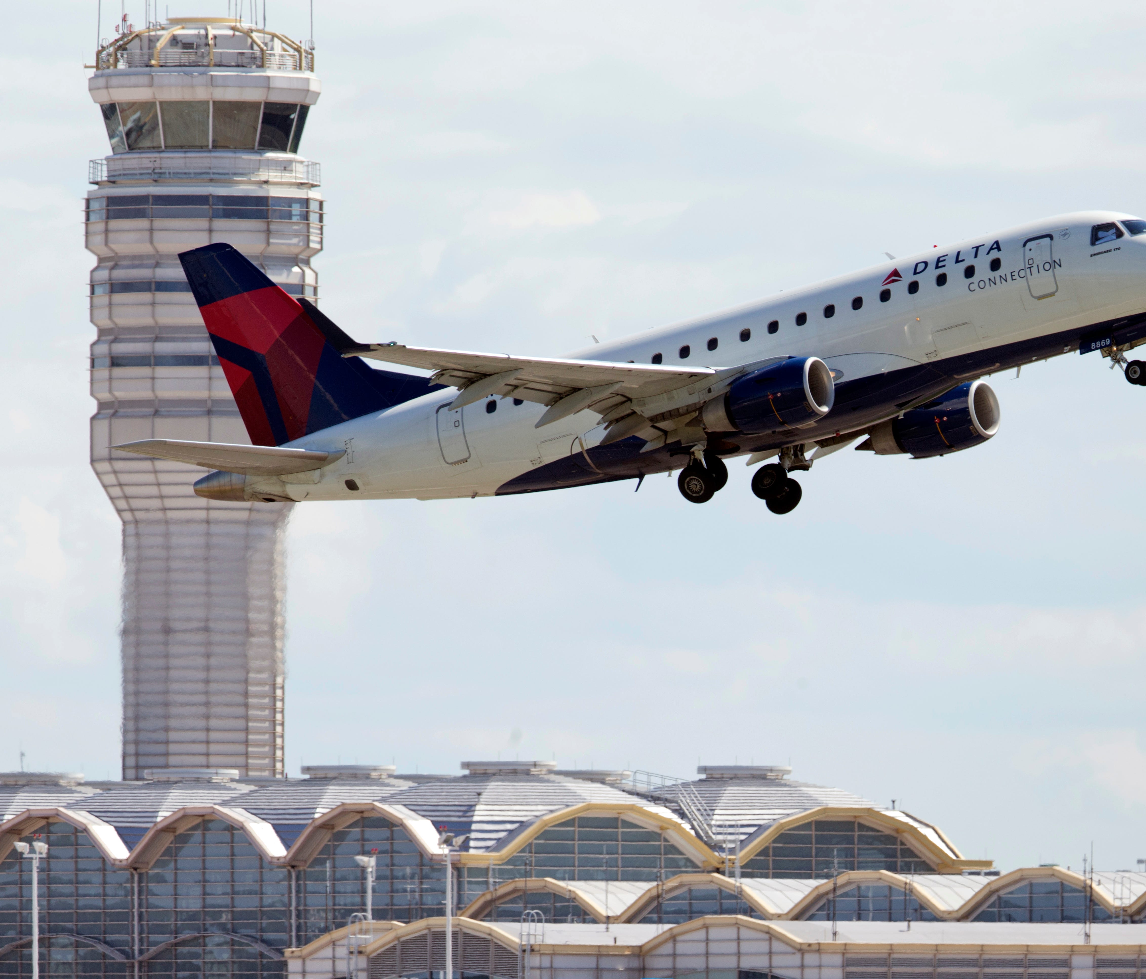 A Delta Air Lines jet takes off from Ronald Reagan Washington National Airport on July 28, 2014.