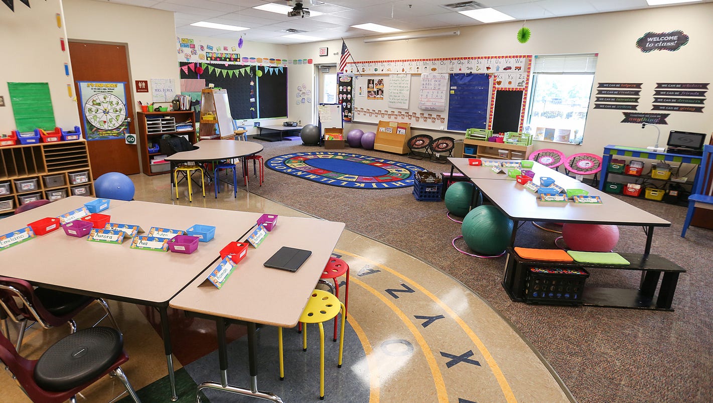Elementary schools in Indiana ditch desk for medicine balls, yoga mats