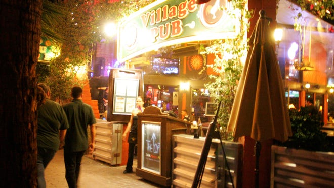 Exterior of  the Village Pub in Palm Springs on a Wednesday night, September 15, 2010.