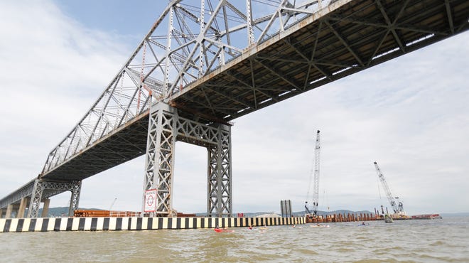 Construction work on the new Tappan Zee Bridge continues on June 24.