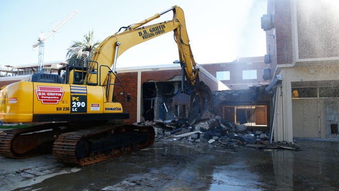 Construction crews began the demolition of the Oglesby Student Union at Florida State University on Wednesday. The construction of a new union is scheduled to be completed by Fall 2020.