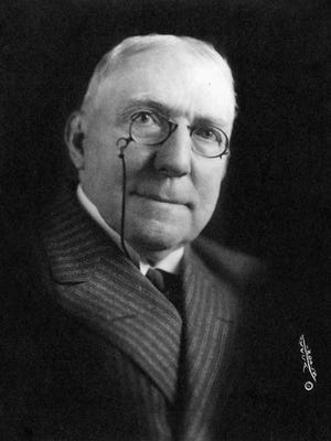 James Whitcomb Riley is today though of as the grand old man of Hoosier poetry, with his dark suits and pince-nez eyewear and kindly dignity.  But he was rascally as a young man, and he got in trouble for it, for a minute anyway.