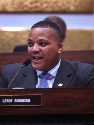 City-County Councillor LeRoy Robinson, a Democrat, is shown at the council meeting at the City-County Building in Indianapolis on Monday, March 30, 2015.