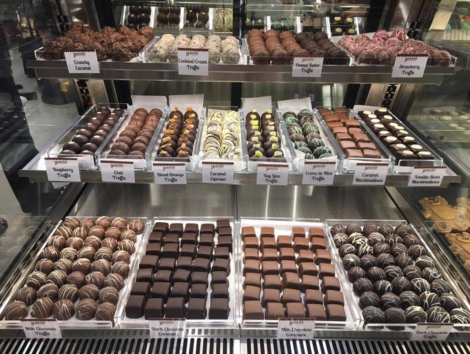 The candy case at Beaverdale Confections.