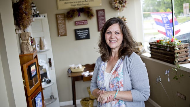 Owner Paula McCue, of Fort Graitot, pictured at Lil 'n' Brooks boutique, 702 Holland Ave., which features locally made items ranging from jewelry and clothing, to beauty products and home decor.