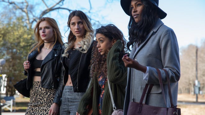 Lexy Panterra, left, Liza Koshy and Diamond White star in “Tyler Perry’s Boo! A Madea Halloween.”