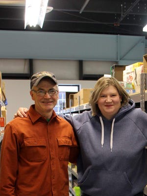 Perinton Food Shelf board members Dave Scheirer and Renee Barry at the new location.