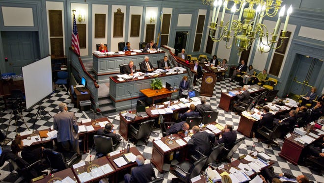 South Carolina lawmakers hold a hearing at the state Capitol in Columbia.