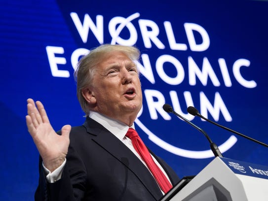President Donald Trump delivers a speech during the