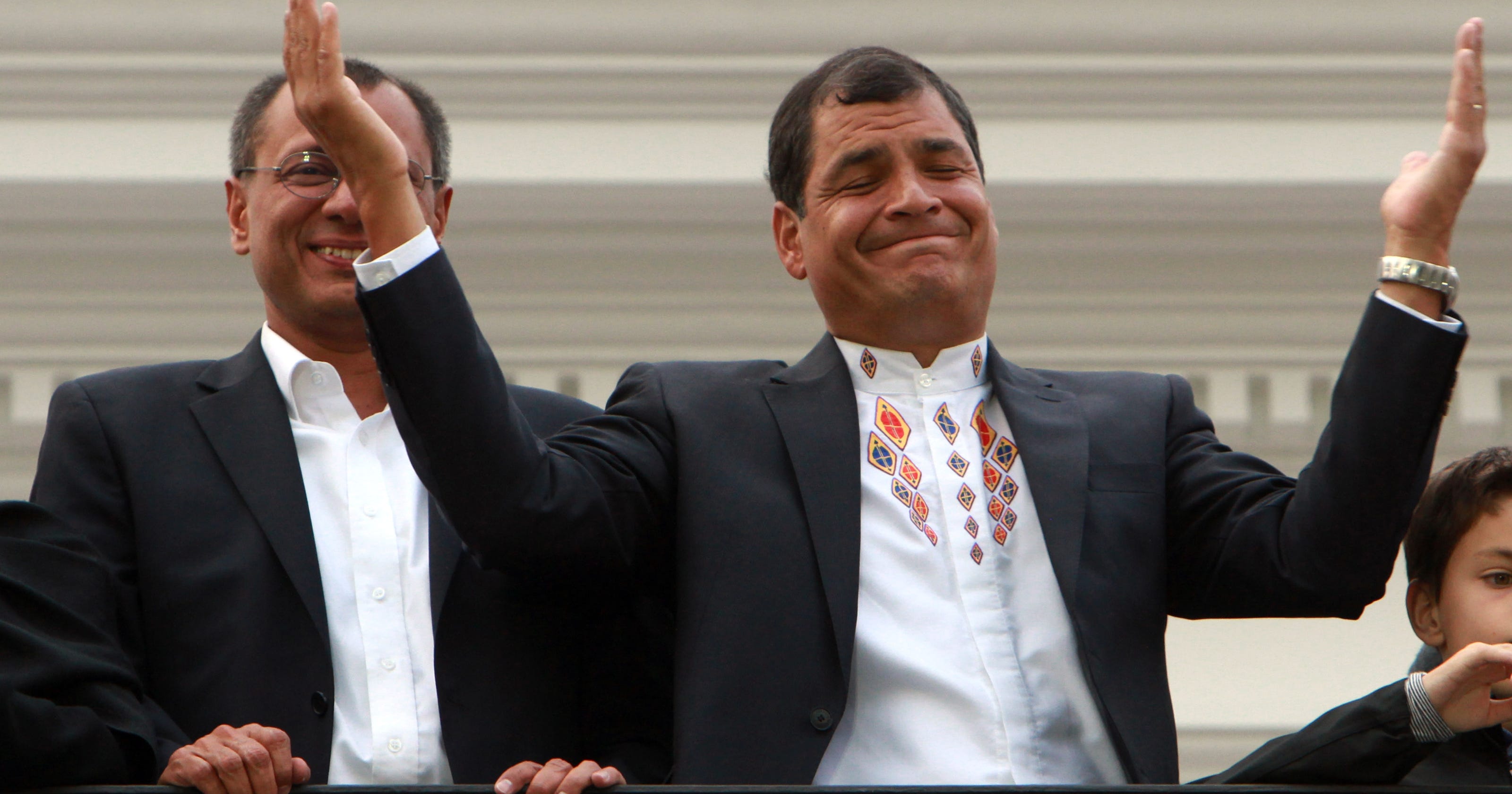 Ecuador leader Rafael Correa celebrates reelection