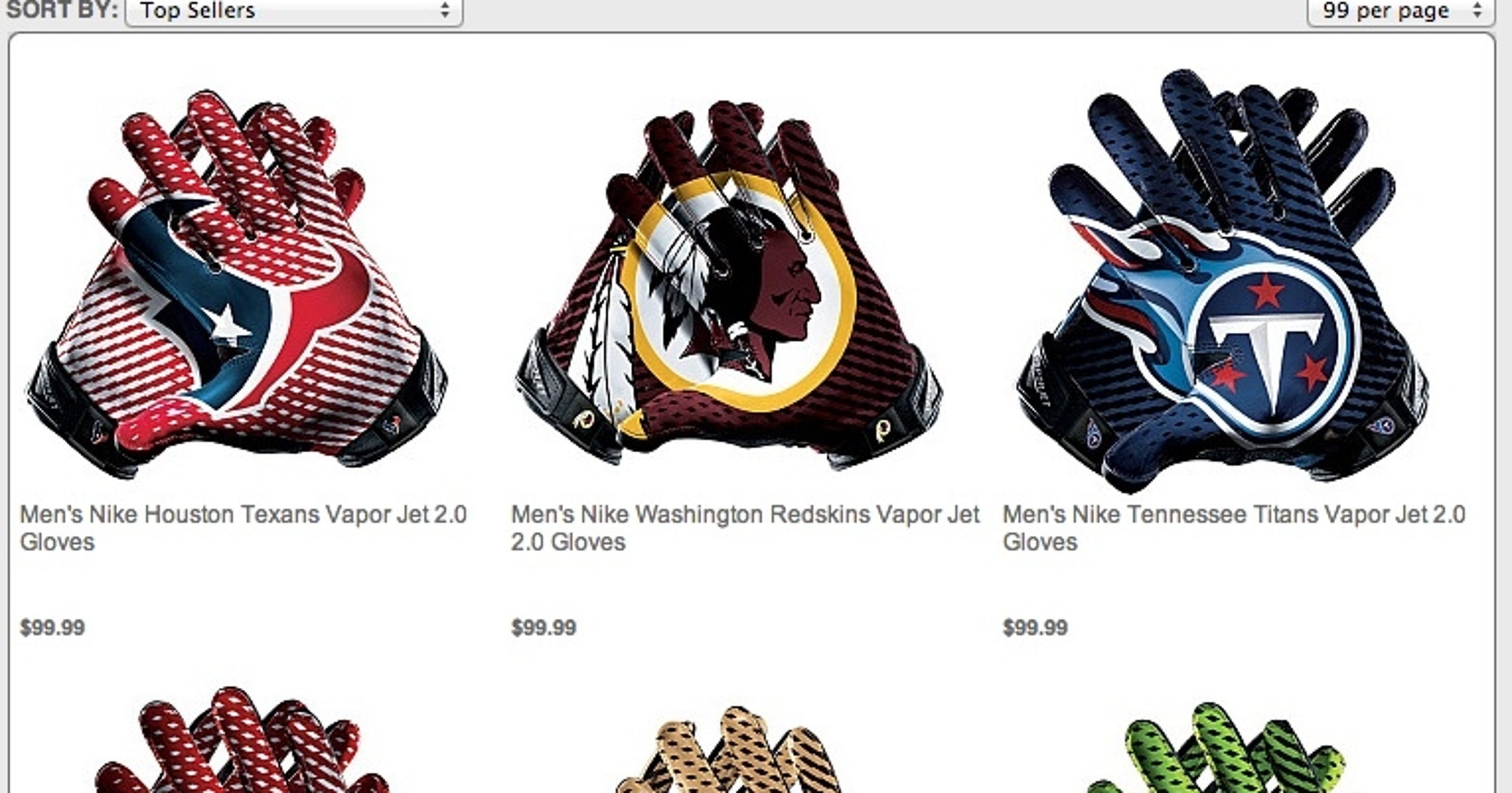 The NFL and Nike are selling those hideous wide receiver gloves