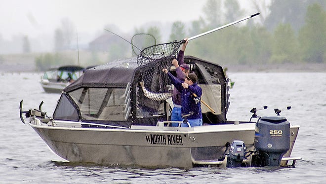 Salmon fishing on the Columbia River.
