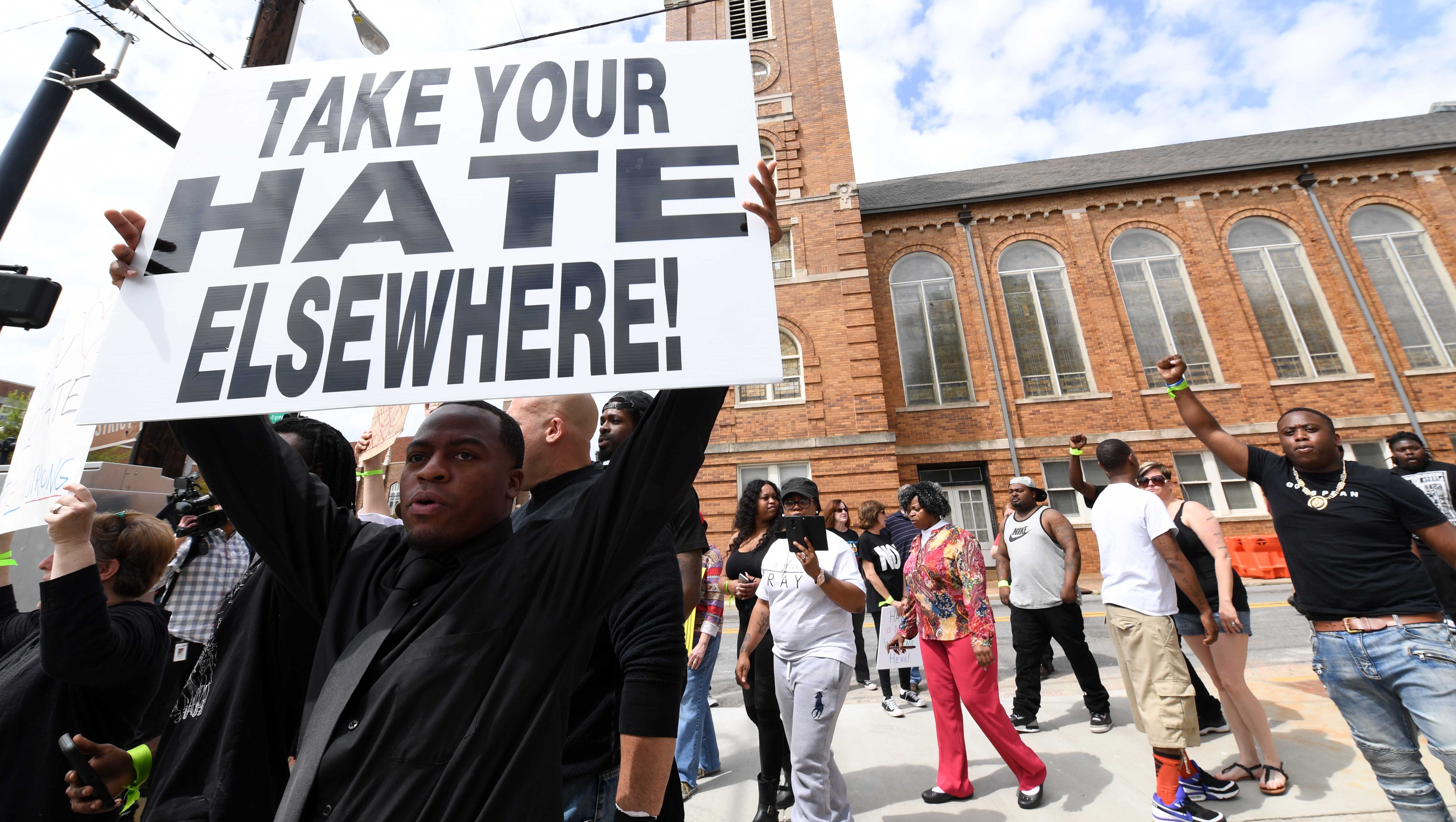 Anti Fascists Protest Neo Nazi Rally In Georgia As Riot Police Keep Order