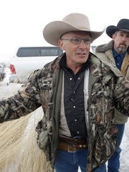 LaVoy Finicum, a rancher from Arizona, speaks to the