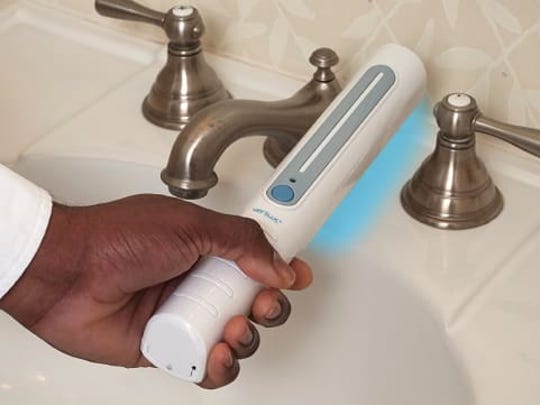 This portable sanitizing wand by Verilux cleans items like cell phones, remote controls and ATMs and more using UV light.