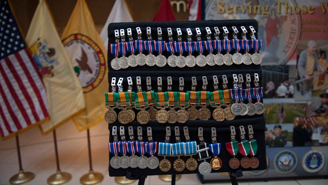 Medals Ceremony held by the NJ Department of Military and Veterans Affairs at the Deptford Mall. Tuesday, March 18, 2014.