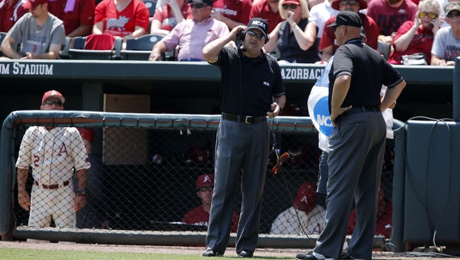 The Super Regional umpires came under fire from both Arkansas and Missouri State supporters.