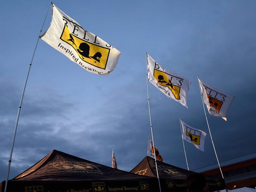 Michigan brewers' banners wave over Eastern Market.