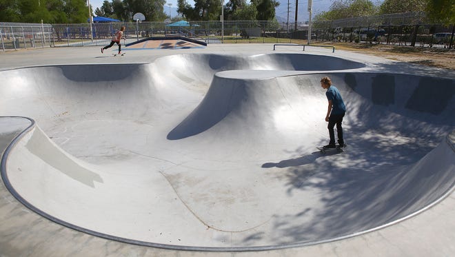 Skaters use the skate park at the La Quinta Park, April 4, 2016. The city is considering building an X Park and is holding a forum on Feb. 27, 2017, at La Quinta High School to get public input.