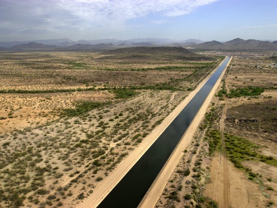 Colorado River water flows from western Arizona through