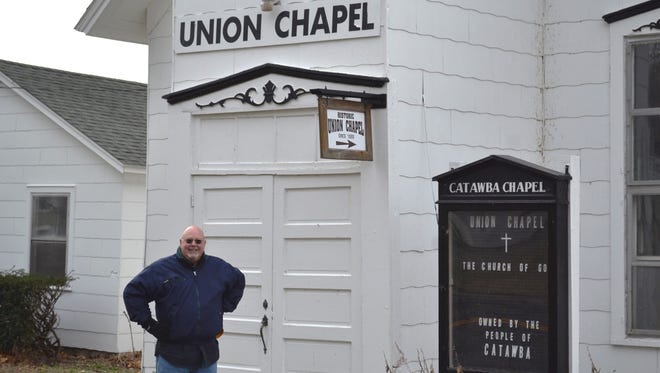Craig Koerpel  of the Catawba Island Historical Society stood outside the Union Chapel in January to discuss plans to lease the building, which became a reality this month.
