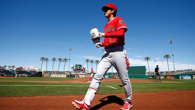 Shohei Ohtani went 0-for-3 on Monday against the Reds with a fly out and two ground outs.