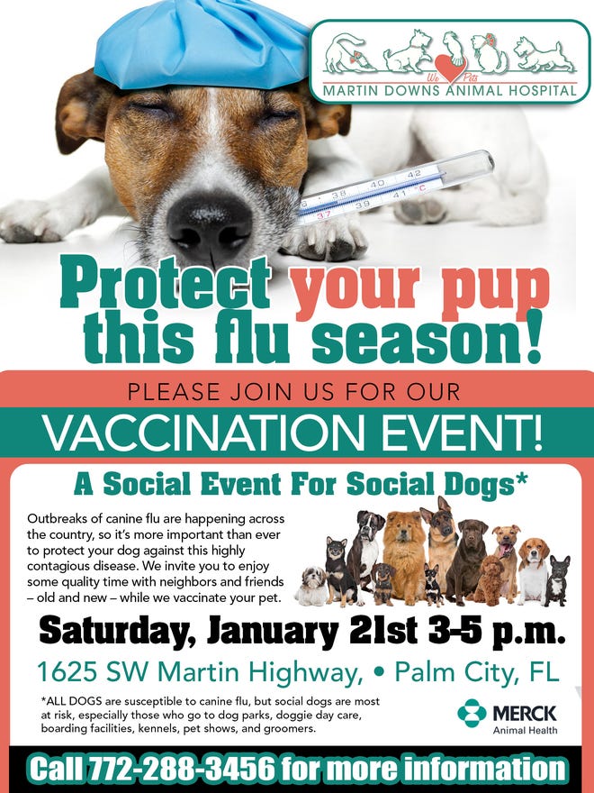 Martin Downs Animal Hospital to host canine flu vaccine clinic