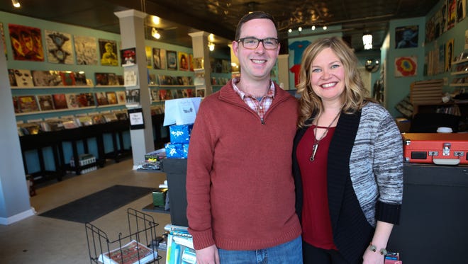 Travis Searle and Lisa Foster of Guestroom Records on Frankfort Avenue on Wednesday morning. The two decided to open a shop in Louisville after Searle's two successes in Oklahoma. "Lisa's family is from Campbellsville, so we were coming through Louisville all of the time and in the last couple years we just saw how awesome this place was getting," Searle said. "We decided that between the music community, the local business culture, the food culture, and the beer scene, this was the place we wanted to make our home. Dec. 18, 2013