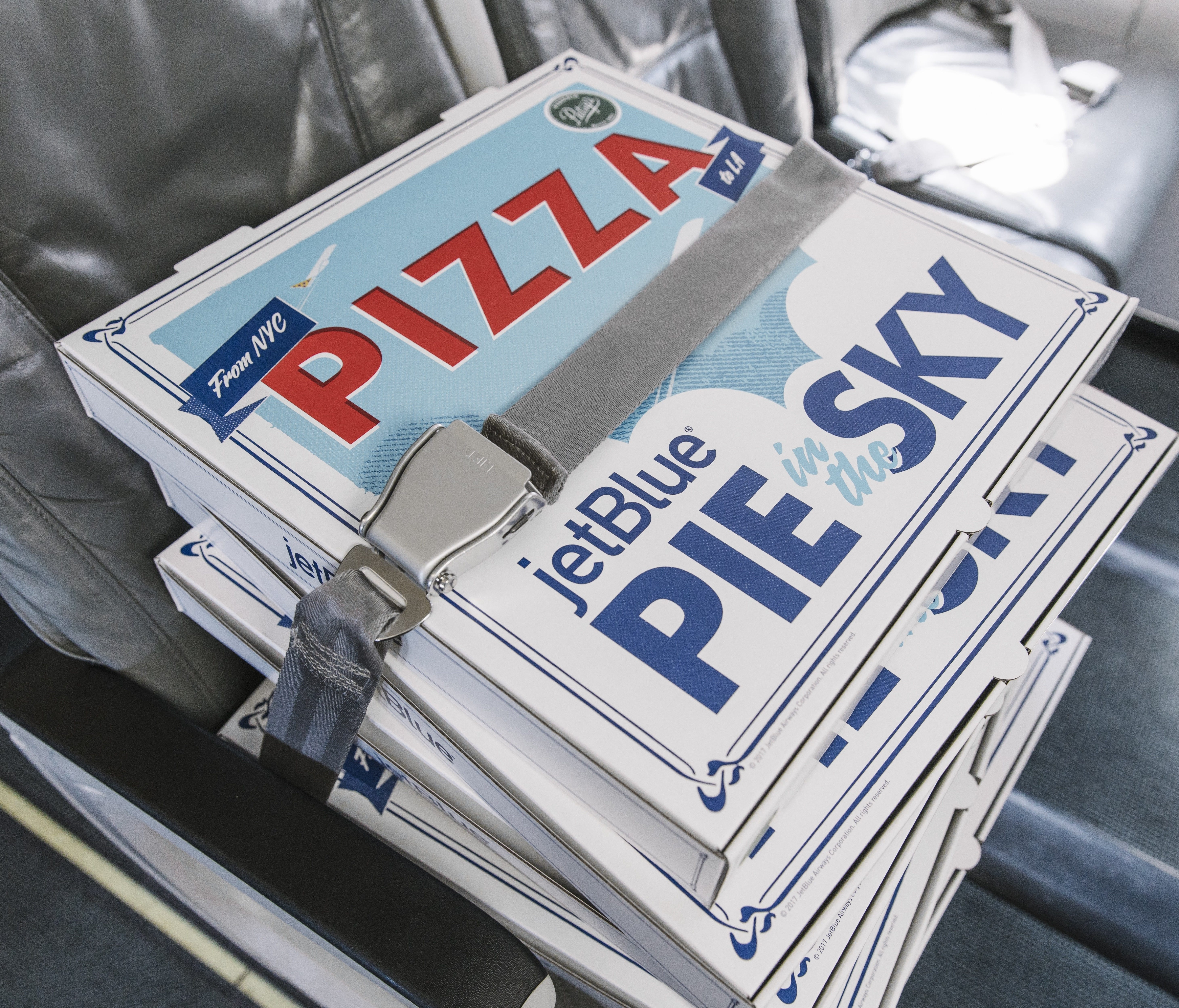 As part of a promotion, JetBlue plans to deliver hot, fresh pizzas from New York to customers in Los Angeles.