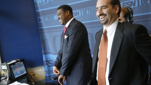 Fox Sports Detroit broadcasters Rod Allen, left, and Mario Impemba.