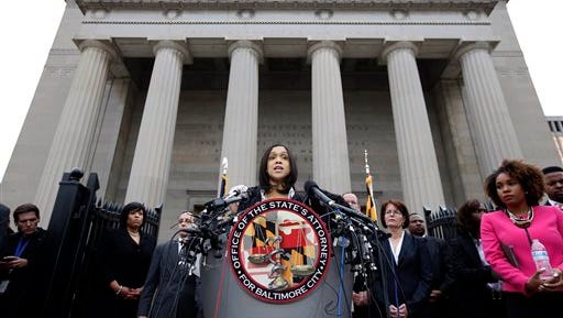 Marilyn Mosby announced criminal charges against all six officers suspended after Freddie Gray suffered a fatal spinal injury while in police custody.