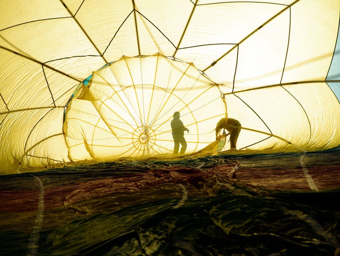 The team inflating Air Chaud 2 at the Reno Balloon
