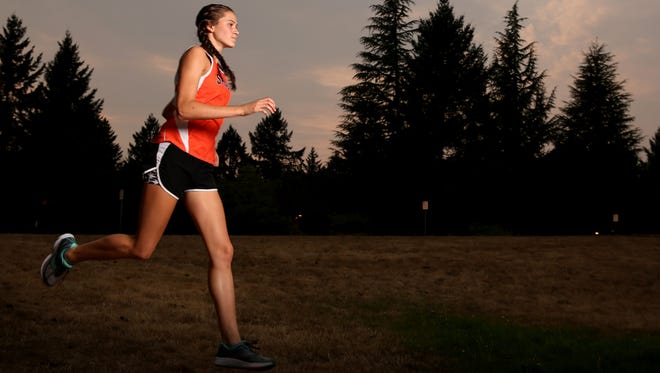 Elise Abbott, a junior cross country runner for Sprague. Photographed at Sprague High School in Salem on Wednesday, Sept. 6, 2017.