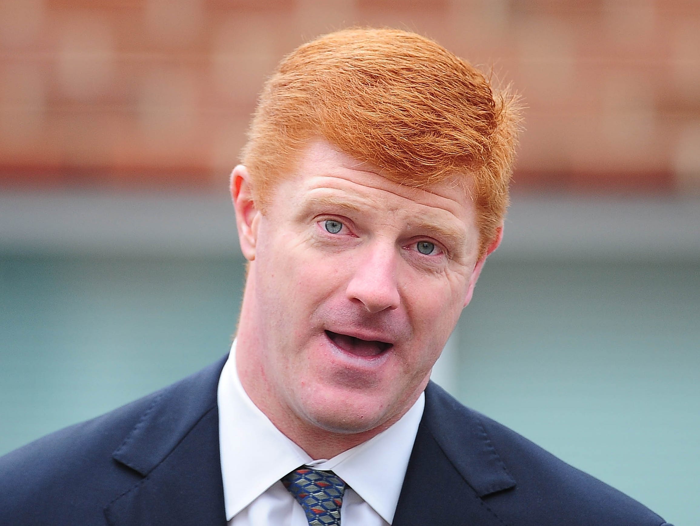 ORG XMIT: USPW-76168 Jan 24, 2012; State College, PA, USA; Penn State Nittany Lions former assistant coach Mike McQueary outside of the Pasquerilla Spritual Center. Mandatory Credit: Andrew Weber-US PRESSWIRE ORIG FILE ID:  20120124_jla_aw3_027.jpg