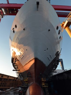 A photo taken in March 2017 shows Royal Caribbean's