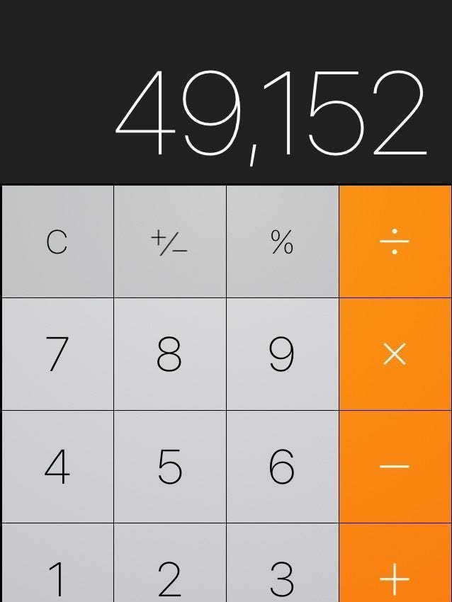 The iPhone a hidden backspace in its calculator